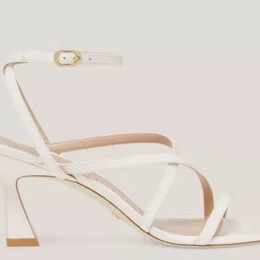 Stuart Weitzman OASIS 75 Ankle Strap Sandal in Seashell Sz 8M